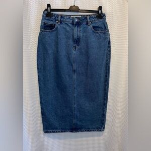 Women’s VELVET HEART DENIM 100% cotton Y2K style Melissa denim midi skirt sz 28‎